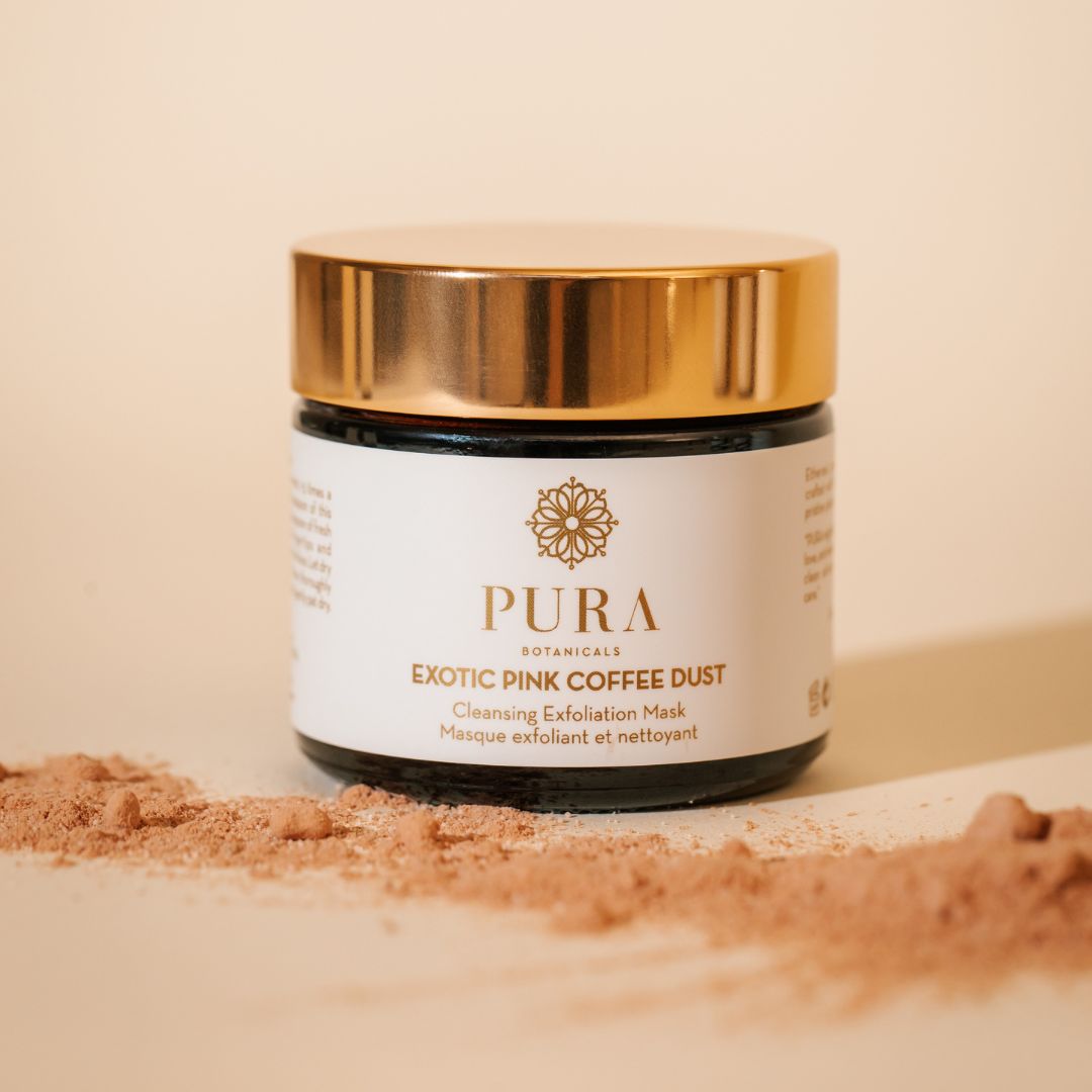 Resurface & Glow Mask Set | Exotic Pink Coffee Dust Exfoliation Mask + Free Bowl and Mini Golden Spoon